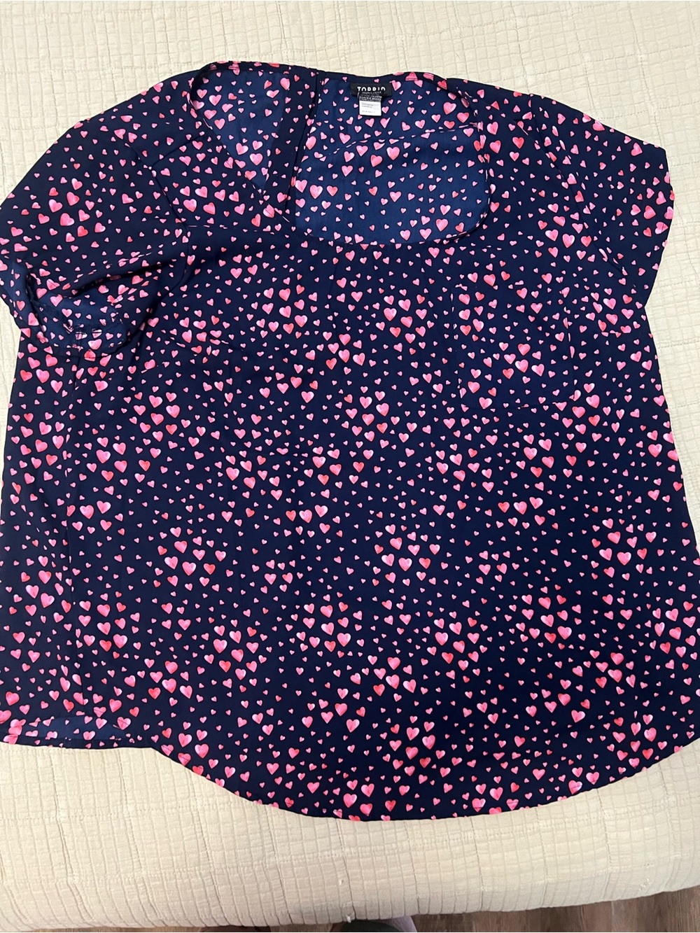 torrid Navy Top with Pink Heart Print